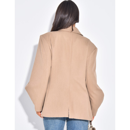 Oversized unstructured blazer with buttons