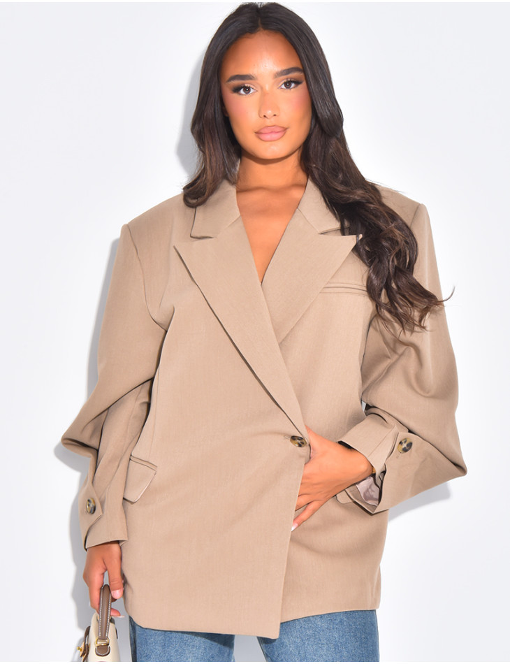 Blazer oversize destructuré à boutons