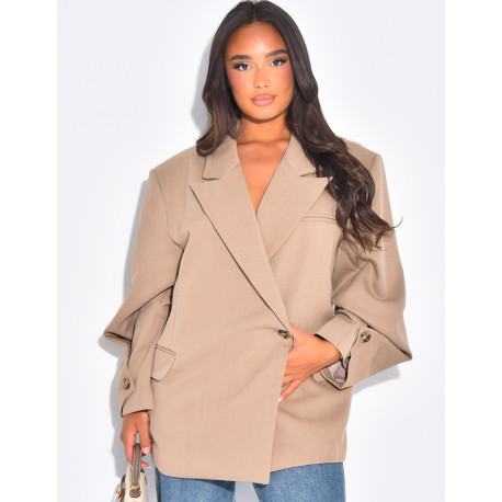 Blazer oversize destructuré à boutons