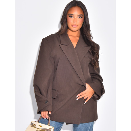 Blazer oversize destructuré à boutons