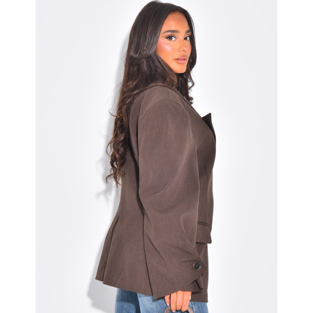 Blazer oversize destructuré à boutons