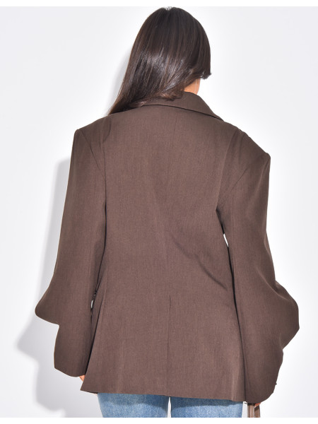 Blazer oversize destructuré à boutons
