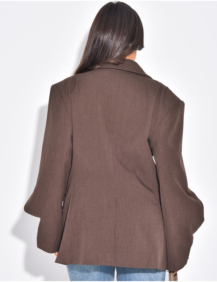 Blazer oversize destructuré à boutons