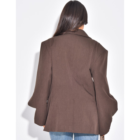 Blazer oversize destructuré à boutons