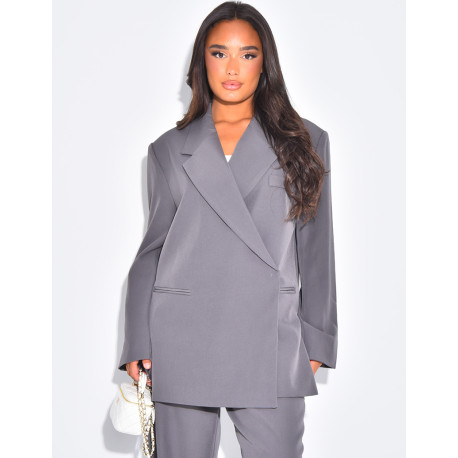 Oversized blazer with side slits