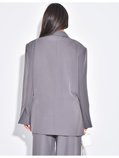 Oversized blazer with side slits