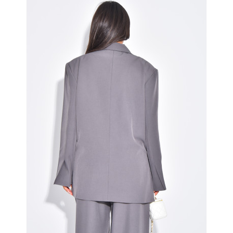 Oversized blazer with side slits