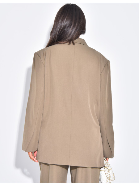 Blazer oversize à fentes sur les côtés