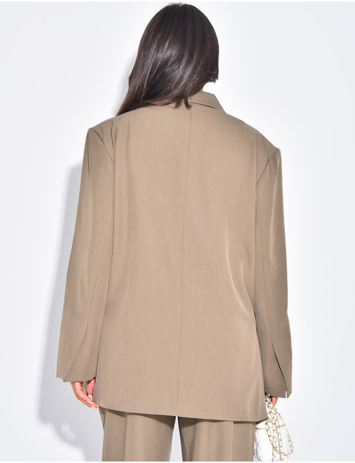 Blazer oversize à fentes sur les côtés