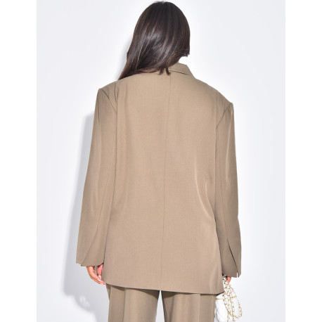 Blazer oversize à fentes sur les côtés