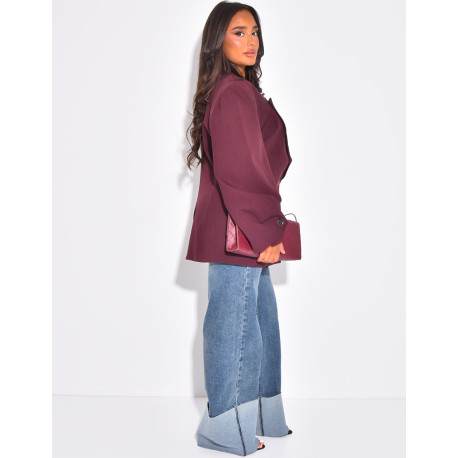 Oversized unstructured blazer with buttons