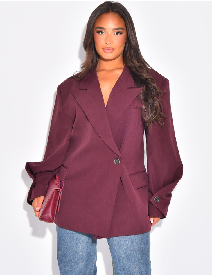 Blazer oversize destructuré à boutons