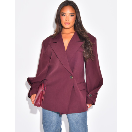 Blazer oversize destructuré à boutons