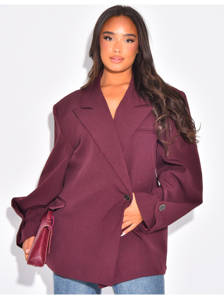 Oversized unstructured blazer with buttons