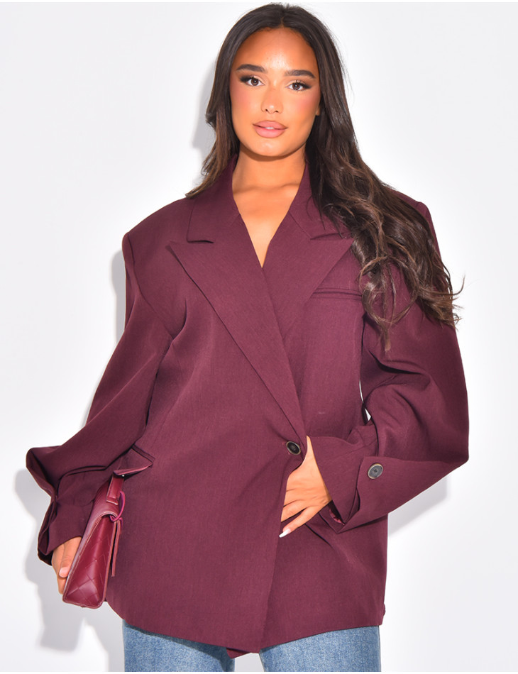 Oversized unstructured blazer with buttons
