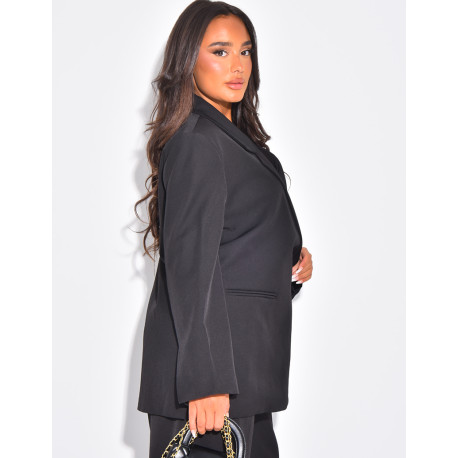 Blazer oversize à fentes sur les côtés