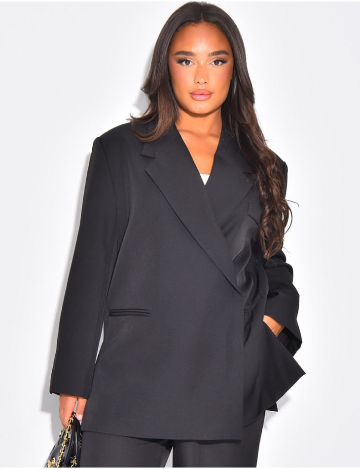 Blazer oversize à fentes sur les côtés