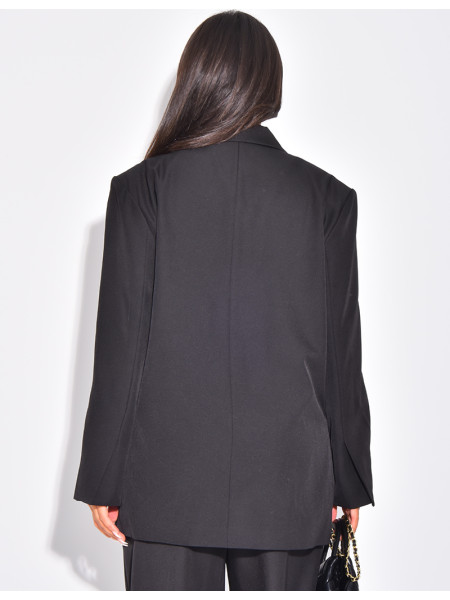 Blazer oversize à fentes sur les côtés
