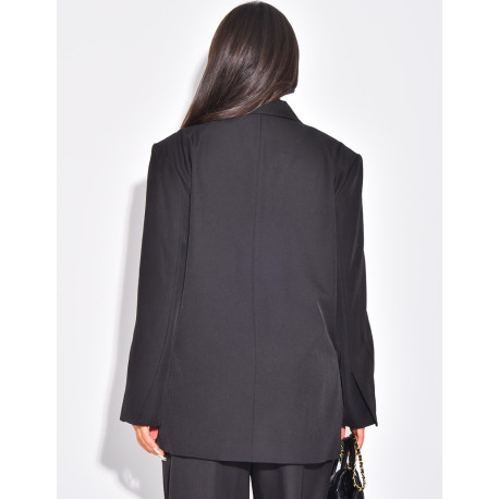 Blazer oversize à fentes sur les côtés
