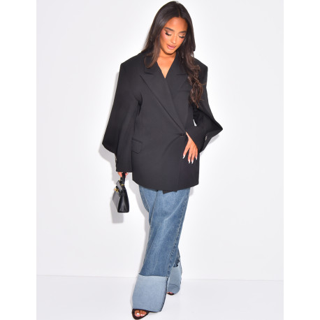 Blazer oversize destructuré à boutons