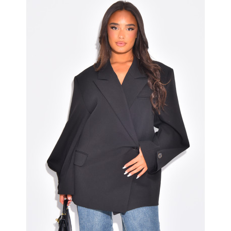 Blazer oversize destructuré à boutons