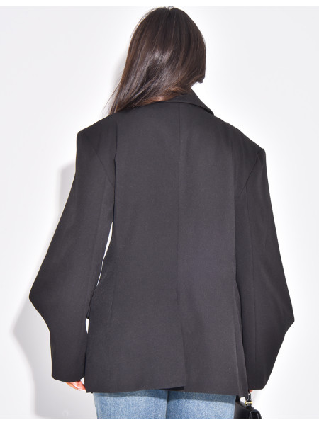 Blazer oversize destructuré à boutons