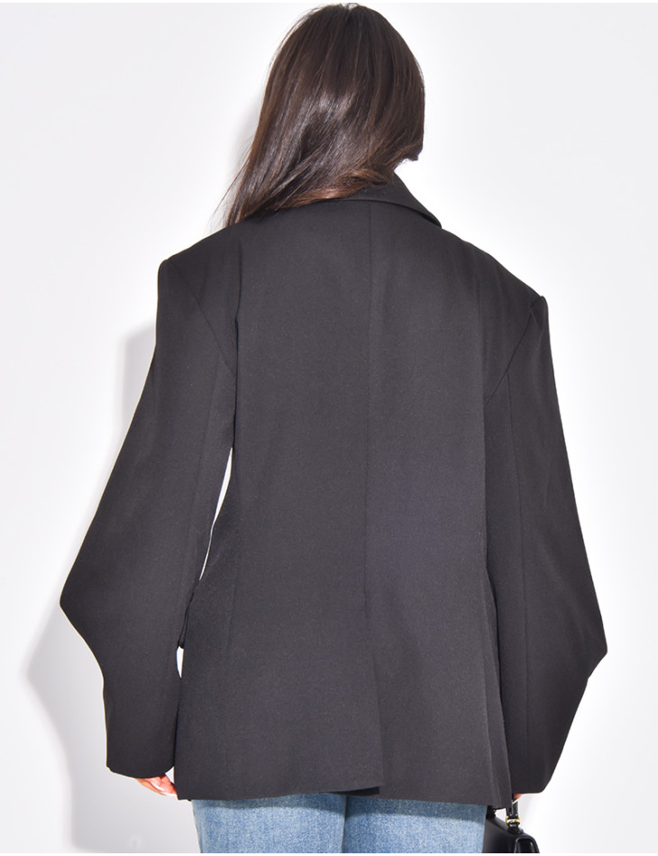 Blazer oversize destructuré à boutons