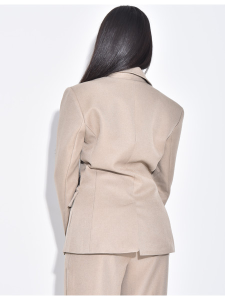 Blazer cintré en tissu premium