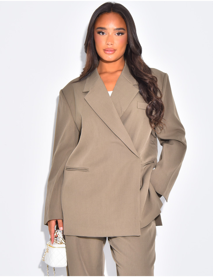 Blazer oversize à fentes sur les côtés