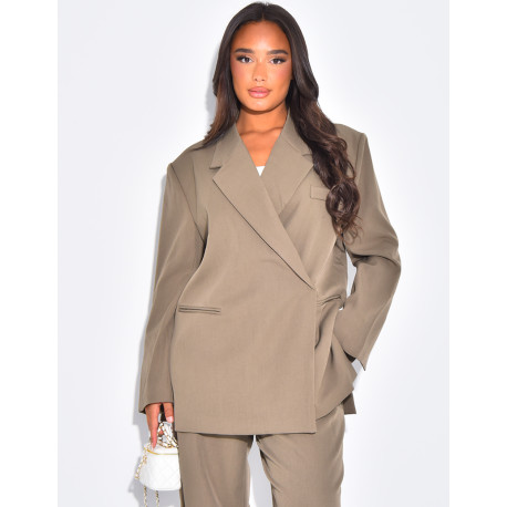 Blazer oversize à fentes sur les côtés