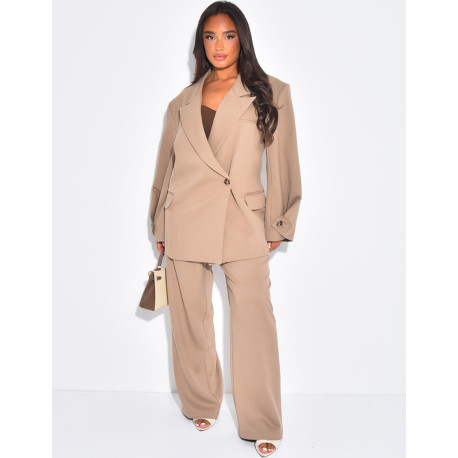 Oversized unstructured blazer with buttons