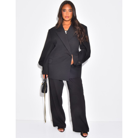 Blazer oversize destructuré à boutons