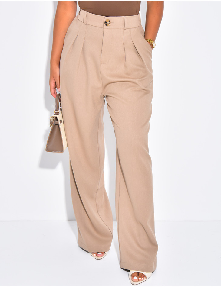 Straight-cut suit trousers