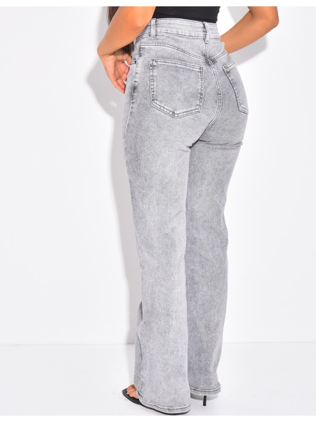 Gerade geschnittene Jeans in grauer Waschung mit Stretchanteil