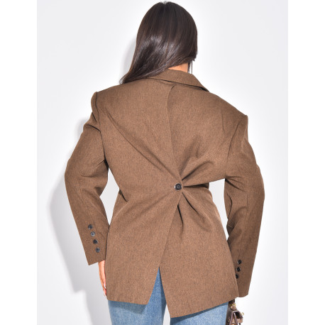 Premium-Blazer mit meliertem Stoff und tailliertem Schnitt