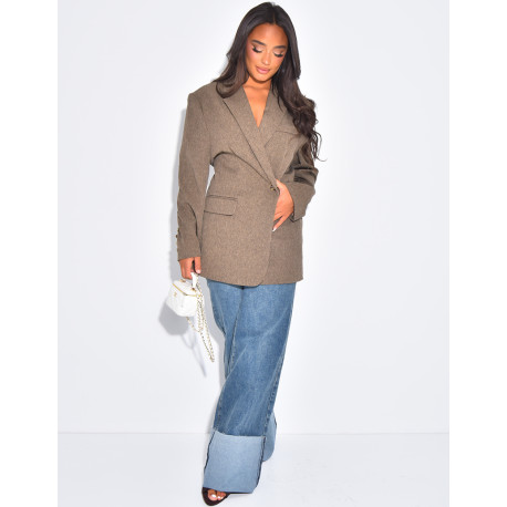 Blazer premium chiné effet cintré