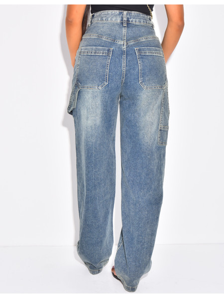 Jeans mit Ballonschnitt und mittelhoher Taille