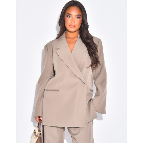 Blazer oversize à fentes sur les côtés