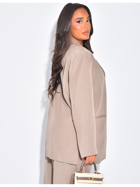 Blazer oversize à fentes sur les côtés