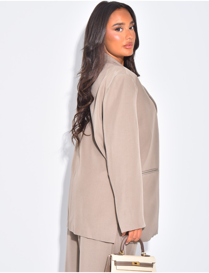 Blazer oversize à fentes sur les côtés