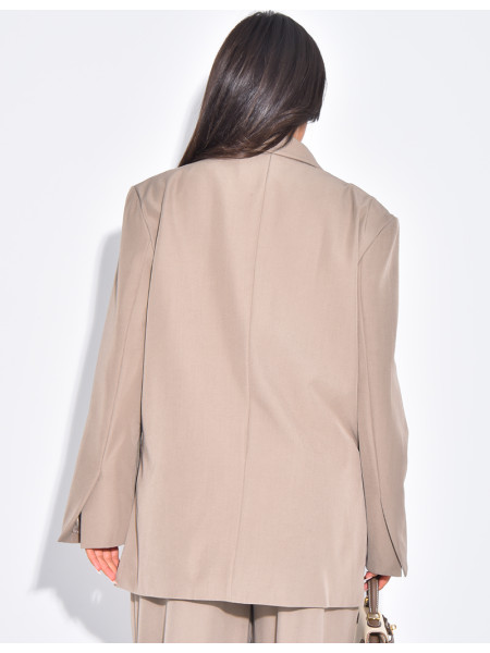 Blazer oversize à fentes sur les côtés