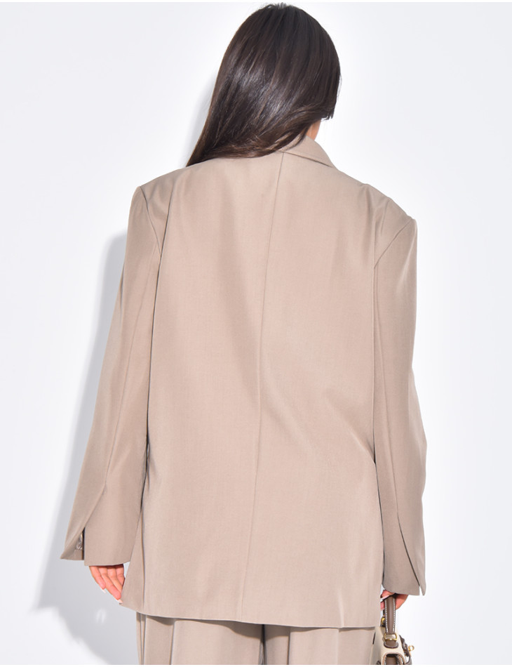 Blazer oversize à fentes sur les côtés