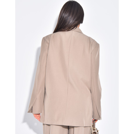Blazer oversize à fentes sur les côtés