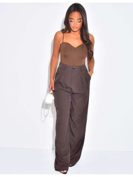 Pantalon de tailleur coupe droite
