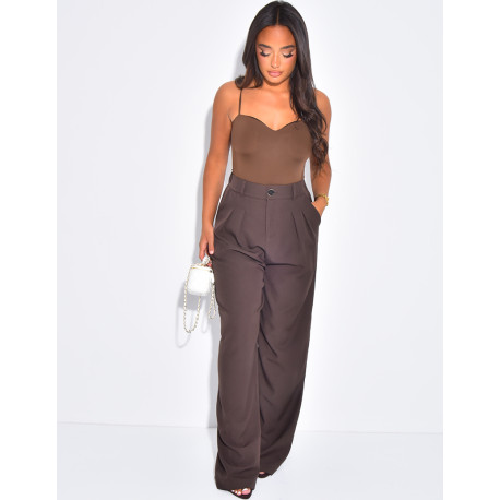 Pantalon de tailleur coupe droite