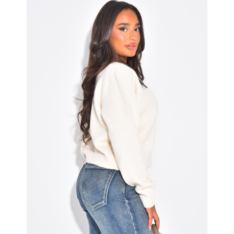 Wollweste mit Taschen und kontrastierendem Kunstlederkragen