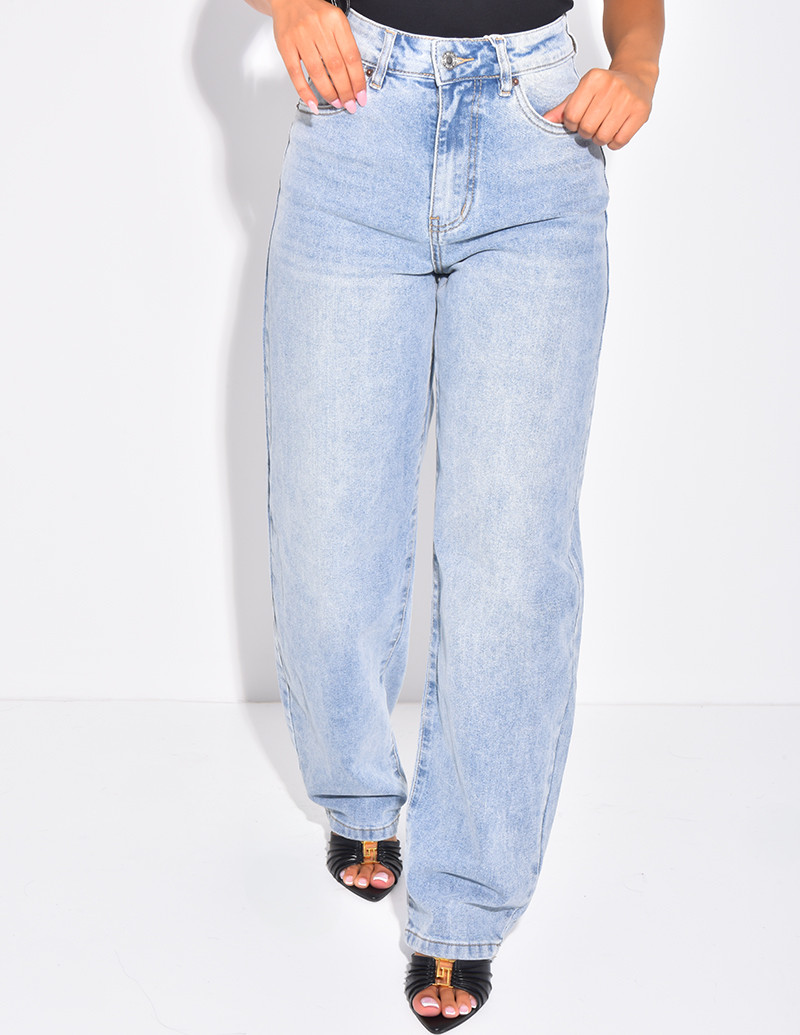 Mid-rise balloon jeans