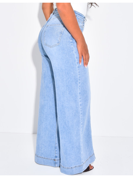Jeans coupe large à coutures apparentes