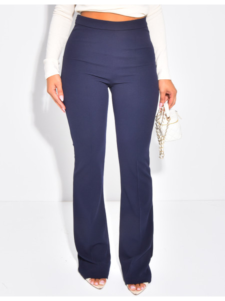 High-waisted suit trousers