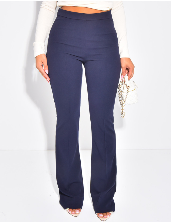 High-waisted suit trousers